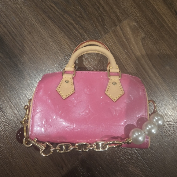 Like New No Box .Louis Vuitton Pink Nano Speedy Bag ( Lost The Chain ) - Picture 7 of 7